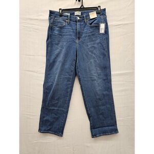 Universal Thread Womens Straight High Rise Jeans Blue Cotton Casual Size 17